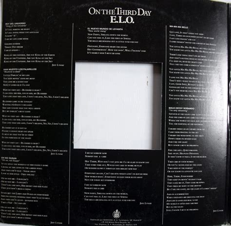 Elo Related Vinyl Electric Light Orchestra On The Third Day Lp España