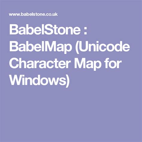 Babelstone Babelmap Unicode Character Map For Windows Character