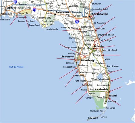 Florida Panhandle Map Gulf Coast Cities In Florida Map