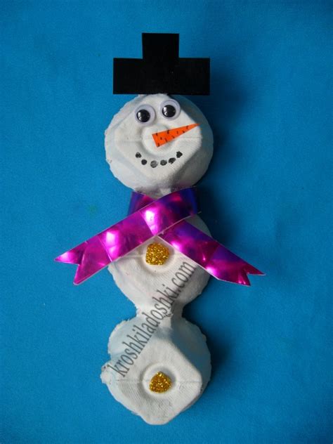 Egg Carton Snowman Craft Create A Playful Winter Toy