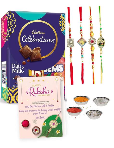 Chocolate With Rakhi Ang Greeting Card Cadbury Celebration Chocolate