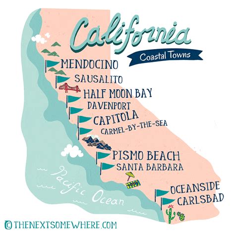 California Coastal Towns Map Thenextsomewhere The Next Somewhere
