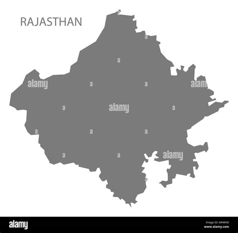 Rajasthan India Map Grey Stock Photo Alamy