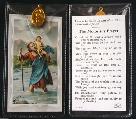 Buy St Christopher Prayer Card And Medal Online At Desertcartuae