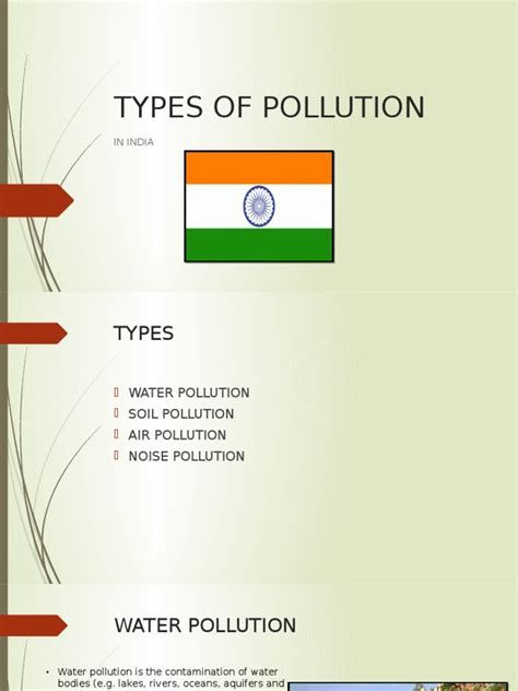 Types Of Pollution Ppt Water Pollution Pollution