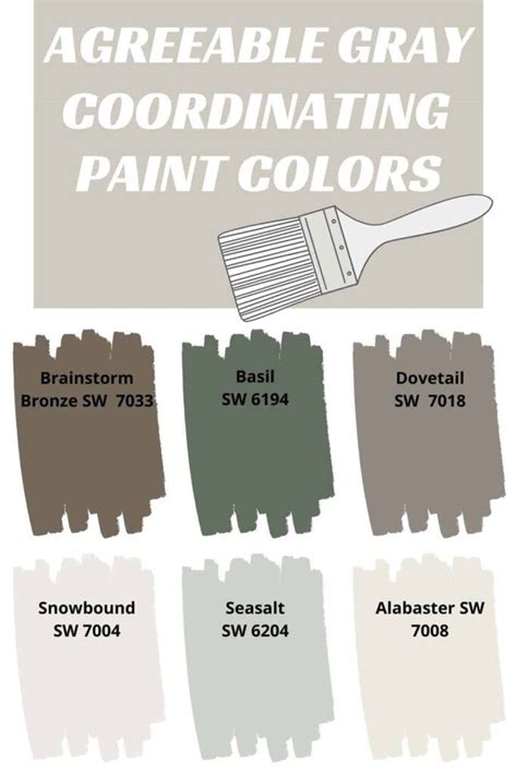 If you've decided to use behr brand paints, this guide can help you fi. Sherwin Williams Agreeable Gray SW 7029 | Coordinating ...