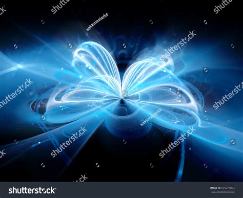 Blue Glowing Quantum Illustration Computer Generated Stock Illustration