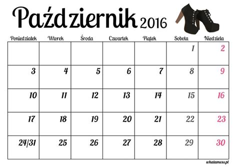 Kartka Z Kalendarza Październik 2016