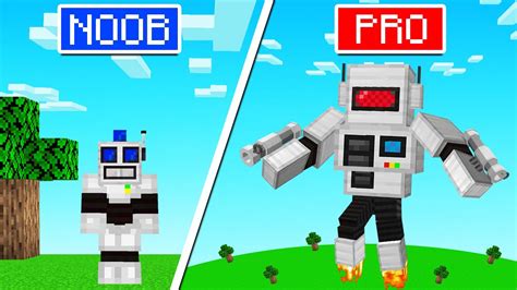 Playing As Noob Vs Pro Robot In Minecraft Youtube