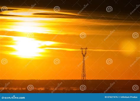 Gold Sunset Sky Stock Photo Image Of Buildings Outdoor 87627476