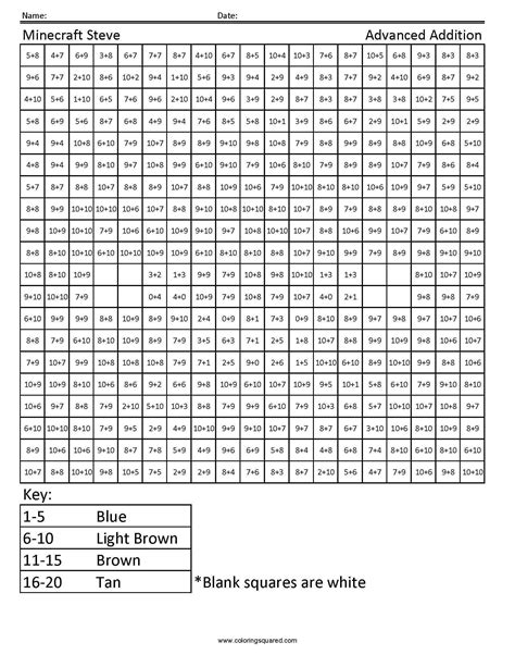 Coloring Grids With Directions Sketch Coloring Page
