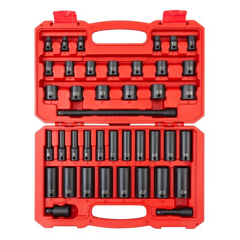 38 Inch Drive Standard And Deep 6 Point Impact Socket Sets Case Tekton®