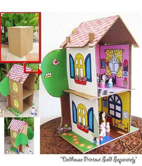 Heute packen wir barbies neues haus aus und bauen es zusammen. Karton und Baby-Haus | Karton-puppenhaus, Diy karton und ...