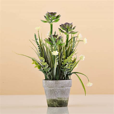 Planta artificial pequeña Suculenta con maceta Haus - Sukasa