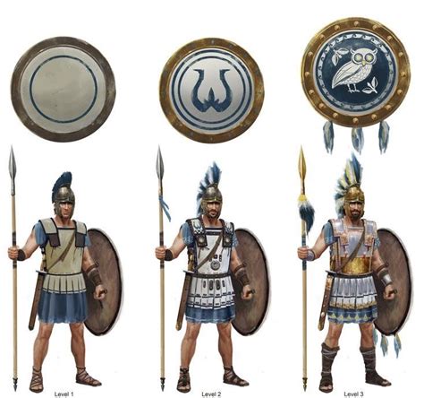 Athenian Hoplite Soldier Captain And Strategos Respectively In The