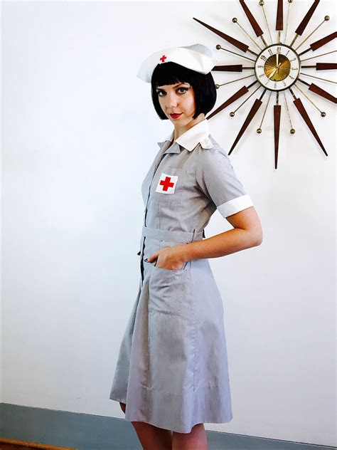 Authentic 1940s Red Cross Uniform Vintage 40s Nurse Uniform Wwii