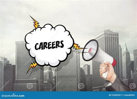 Careers Text On Speech Bubble And Businessman Hand Stock Illustration