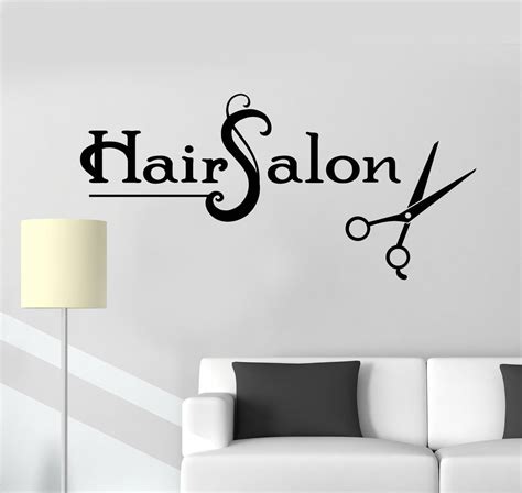 Vinyl Wall Decal Hair Salon Scissors Barbershop Stylist Stickers Mural