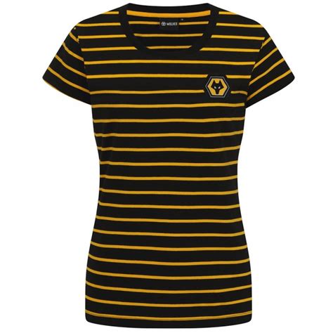 Essentials Striped T Shirt Blackgold Womens