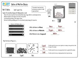 Solid matter is composed of tightly packed particles. PhET States of Matter: Basics Activity Guide | Teaching ...