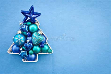 Blue Christmas Baubles Stock Photo Image Of Decoration 45863178
