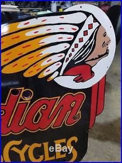 A photograph of a vintage indian motorcycle company sign that i color enhanced and added borders. Indian Motorcycles Porcelain Metal Neon Sign Dealer Chief ...