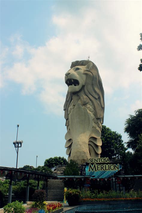 Gambar : Monumen, tengara, seni, singapore, merlion, sentosa, singa
