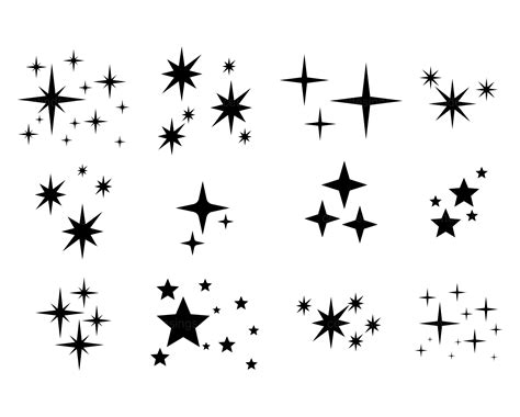 Sparkle Stars Svg Png  Eps Pdf Clipart Vector Etsy