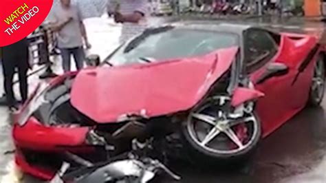 Woman Destroys Ferrari In Seconds As She Crashes Just Moments After