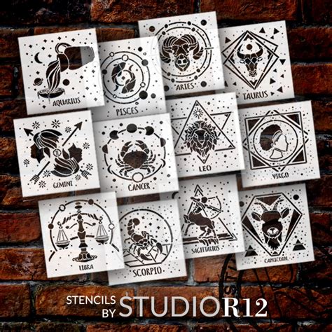 Zodiac Sign Stencil Set By Studior12 Select Size Usa Made Diy