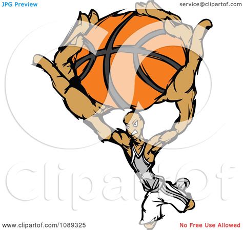 Clipart Basketball Player Athlete Slam Dunking A Ball