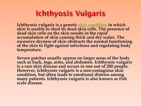 Ppt Ichthyosis Vulgaris Symptoms Causes Diagnosis And Treatment