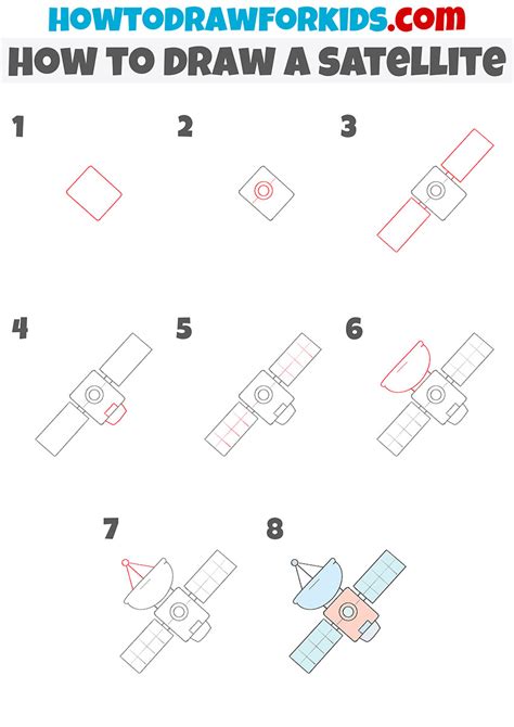 How To Draw A Satellite Easy Drawing Tutorial For Kids