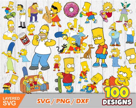 Simpsons Clip Art Bundle Simpsons Svg Cut Files For Cricut Etsy