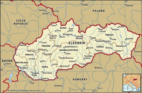 mapa de ciudades de eslovaquia principales ciudades y capital de eslovaquia