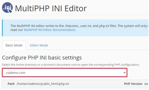 How To Edit The Basic Mode Using The Multiphp Ini Editor In Cpanel Whuk