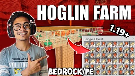 How To Make Hoglin Farm In Minecraft Pe Hoglin Food Farm Minecraft 1
