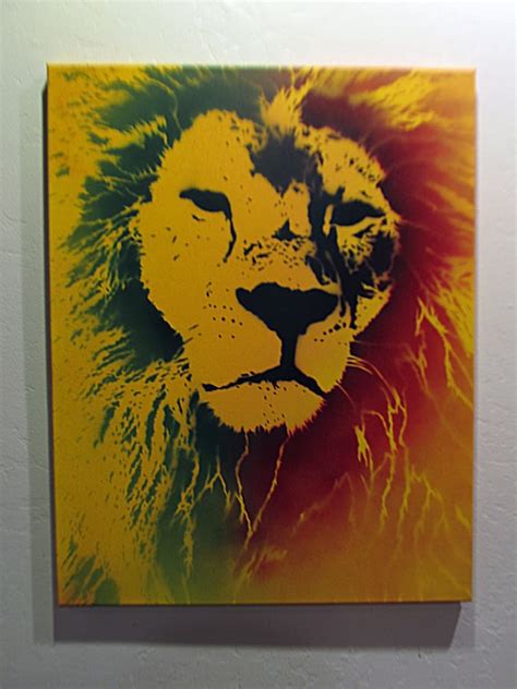 Items Similar To Stencil Art Rasta Lion The King Spray Paint