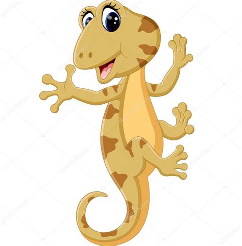 Illustration Of Cartoon Cute Lizard Stock Vector Image By