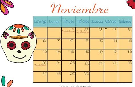 Calendario Noviembre Para Imprimir