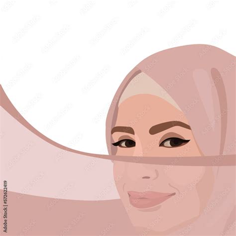 hijab day muslim woman in hijab an arab woman happy hijab day vector illustration of a girl