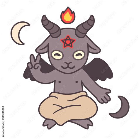 Cute Cartoon Satan Stock Vector Adobe Stock