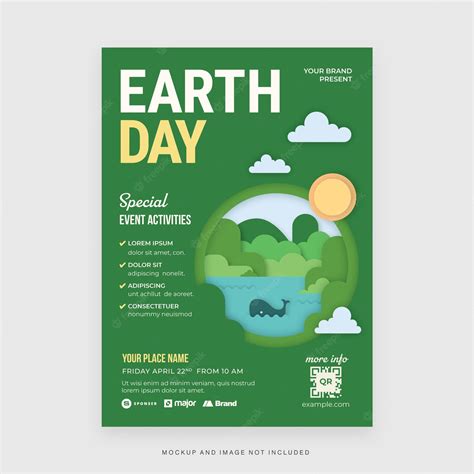 Premium Vector Earth Day Event Flyer Template In Vector Green Nature