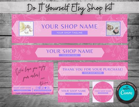 Editable Etsy Banner Etsy Shop Graphics Etsy Branding Kit Etsy
