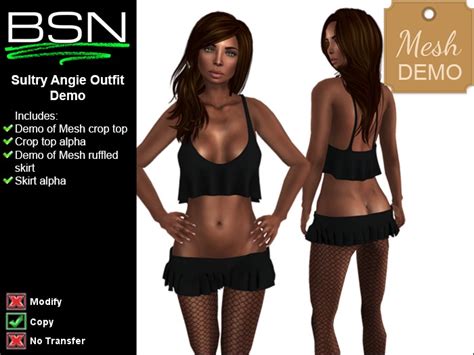 Second Life Marketplace Bsn Sultry Angie Outfit Demo