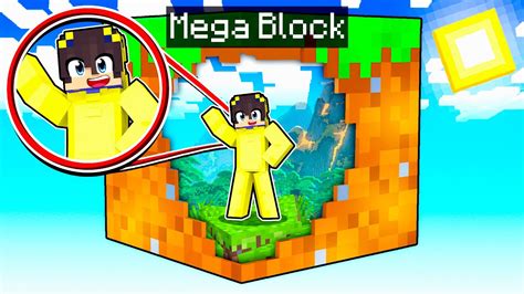 Minecraft But Were On One Mega Block Youtube