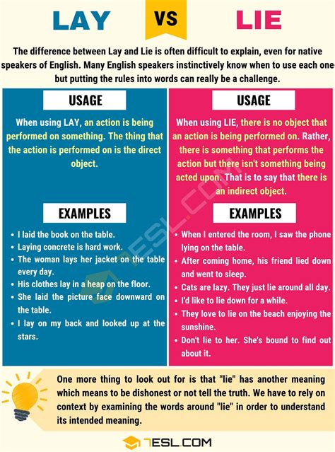 Lay Vs Lie Whats The Difference Between Lie Vs Lay Effortless English