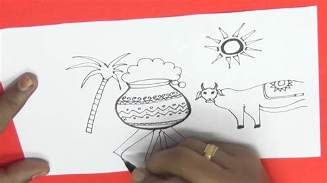 Pongal is a harvest festival celebrated by the tamil people. how to draw pongal pot drawing for kids - YouTube