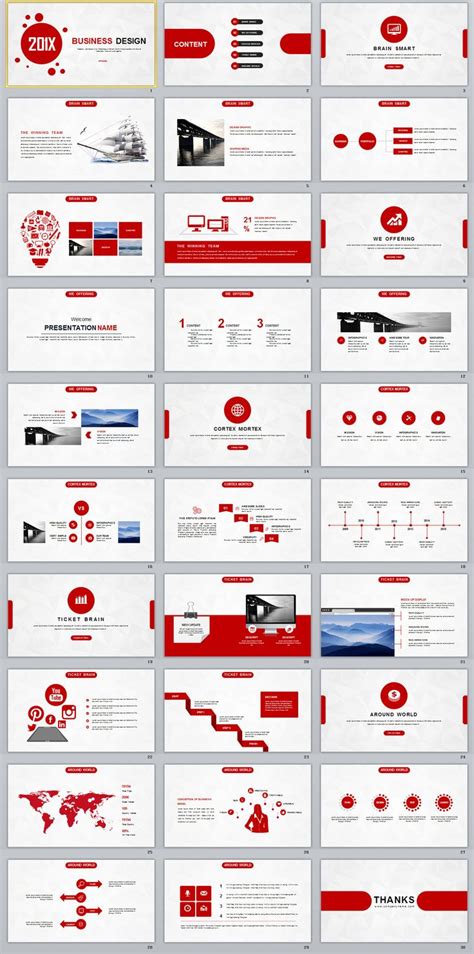 Business Infographic 30 Red Creative Business Design Powerpoint