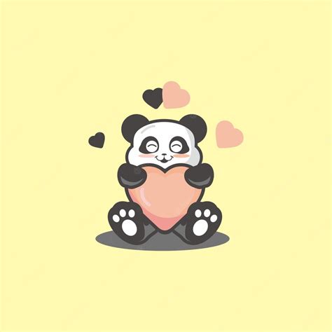 Premium Vector Cute Panda Hug Love Pillow